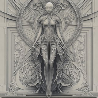 Puppetgraph style, Midjourney V6.1: haute-couture fashion outfit