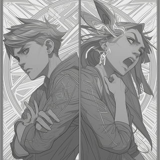 Puppetgraph style, Midjourney V6.1: black-and-white manga comic strip