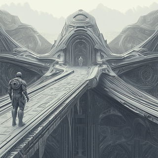 Puppetgraph style, Midjourney V6.1: cinematic shot from sci-fi movie
