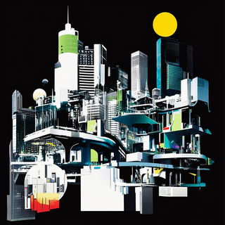 Mossletter Motion style, Midjourney V6.1: megacity with futuristic bioarchitecture