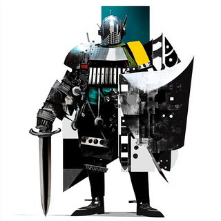 Mossletter Motion style, Midjourney V6.1: concept art character design of retropunk steam knight