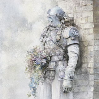 Blackwash Cenobitism style, Midjourney V6.1: concept art character design of retropunk steam knight
