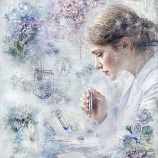 Blackwash Cenobitism style, Midjourney V6.1: editorial illustration for popular scientific magazine cover