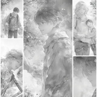 Blackwash Cenobitism style, Midjourney V6.1: black-and-white manga comic strip