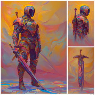 Animapop style, Midjourney V6.1: concept art character design of retropunk steam knight