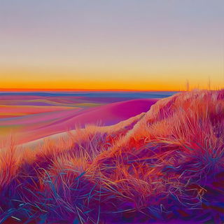 Animapop style, Midjourney V6.1: realistic landscape photograph of quiet dawn
