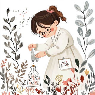 Floramask style, Midjourney V6.1: editorial illustration for popular scientific magazine cover