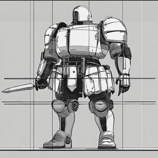 Anthraquinone Skyworks style, Midjourney V6.1: concept art character design of retropunk steam knight