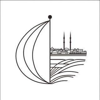 Anthraquinone Skyworks style, Midjourney V6.1: bold minimalist logo design for Istanbul city municipal services