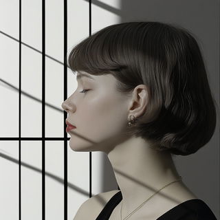 Anthraquinone Skyworks style, Midjourney V6.1: photographic portrait of female protagonist