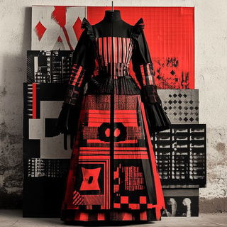 Orangeblue Smokeskin style, Midjourney V6.1: haute-couture fashion outfit