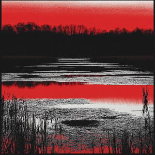 Orangeblue Smokeskin style, Midjourney V6.1: realistic landscape photograph of quiet dawn