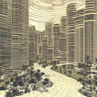 Aeroheraldic style, Midjourney V6.1: megacity with futuristic bioarchitecture