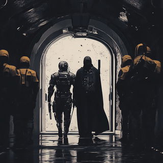 Oroplume style, Midjourney V6.1: cinematic shot from sci-fi movie
