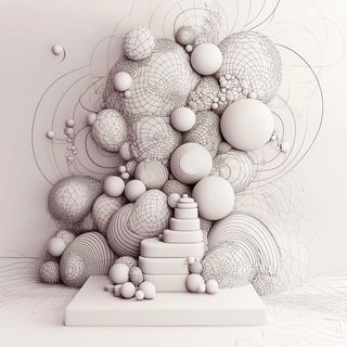 Escutcheon Tropica style, Midjourney V6.1: abstract 3D render