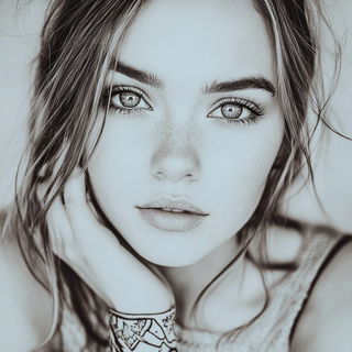 Escutcheon Tropica style, Midjourney V6.1: photographic portrait of female protagonist