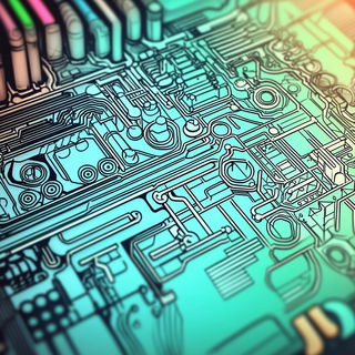 Escutcheon Tropica style, Midjourney V6.1: technical infrastructure blueprint schematics