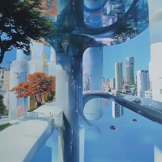 Mortar Moon style, Midjourney V6.1: megacity with futuristic bioarchitecture
