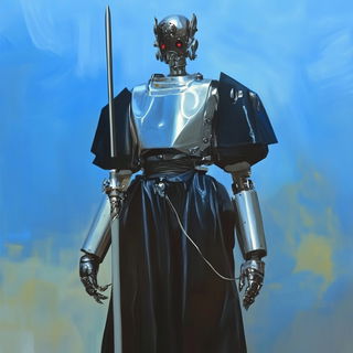 Mortar Moon style, Midjourney V6.1: concept art character design of retropunk steam knight