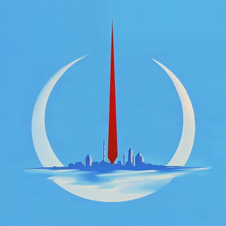 Mortar Moon style, Midjourney V6.1: bold minimalist logo design for Istanbul city municipal services