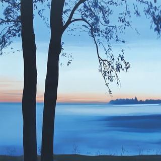 Mortar Moon style, Midjourney V6.1: realistic landscape photograph of quiet dawn