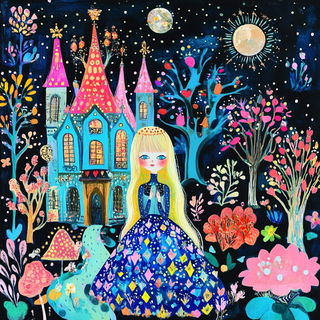Ringskin style, Midjourney V6.1: retro fairy-tale illustration