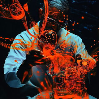 Maskipelago style, Midjourney V6.1: editorial illustration for popular scientific magazine cover