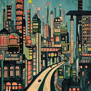 Hydrobaroque style, Midjourney V6.1: megacity with futuristic bioarchitecture