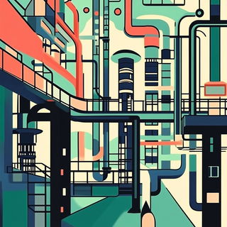 Hydrobaroque style, Midjourney V6.1: technical infrastructure blueprint schematics