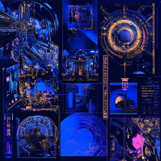 Operamorph style, Midjourney V6.1: technical infrastructure blueprint schematics