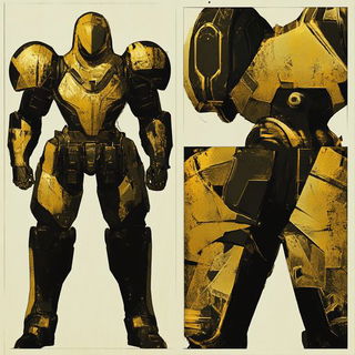 Faceted Tropicisme style, Midjourney V6.1: concept art character design of retropunk steam knight
