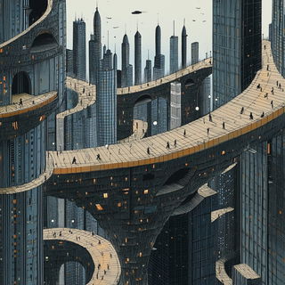 Ravenglass Crucible style, Midjourney V6.1: megacity with futuristic bioarchitecture