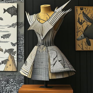 Ravenglass Crucible style, Midjourney V6.1: haute-couture fashion outfit