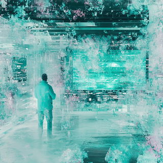 Coralindigo style, Midjourney V6.1: cinematic shot from sci-fi movie