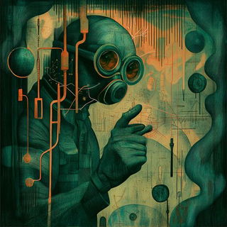 Cloudrigging style, Midjourney V6.1: editorial illustration for popular scientific magazine cover