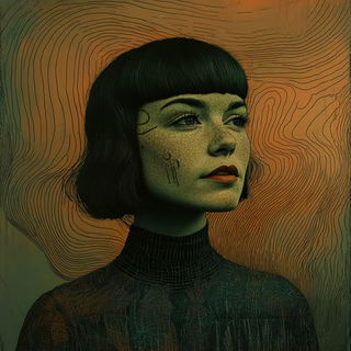 Cloudrigging style, Midjourney V6.1: photographic portrait of female protagonist