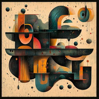 Cloudrigging style, Midjourney V6.1: typographic composition with large letters