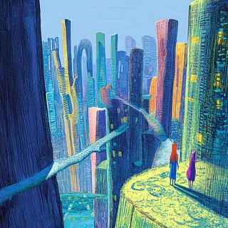 Sylvabraid style, Midjourney V6.1: megacity with futuristic bioarchitecture