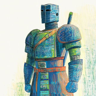 Sylvabraid style, Midjourney V6.1: concept art character design of retropunk steam knight