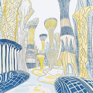 Crocodile Slipcast style, Midjourney V6.1: megacity with futuristic bioarchitecture