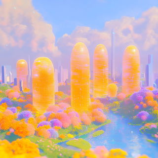 Cliffheroica style, Midjourney V6.1: megacity with futuristic bioarchitecture