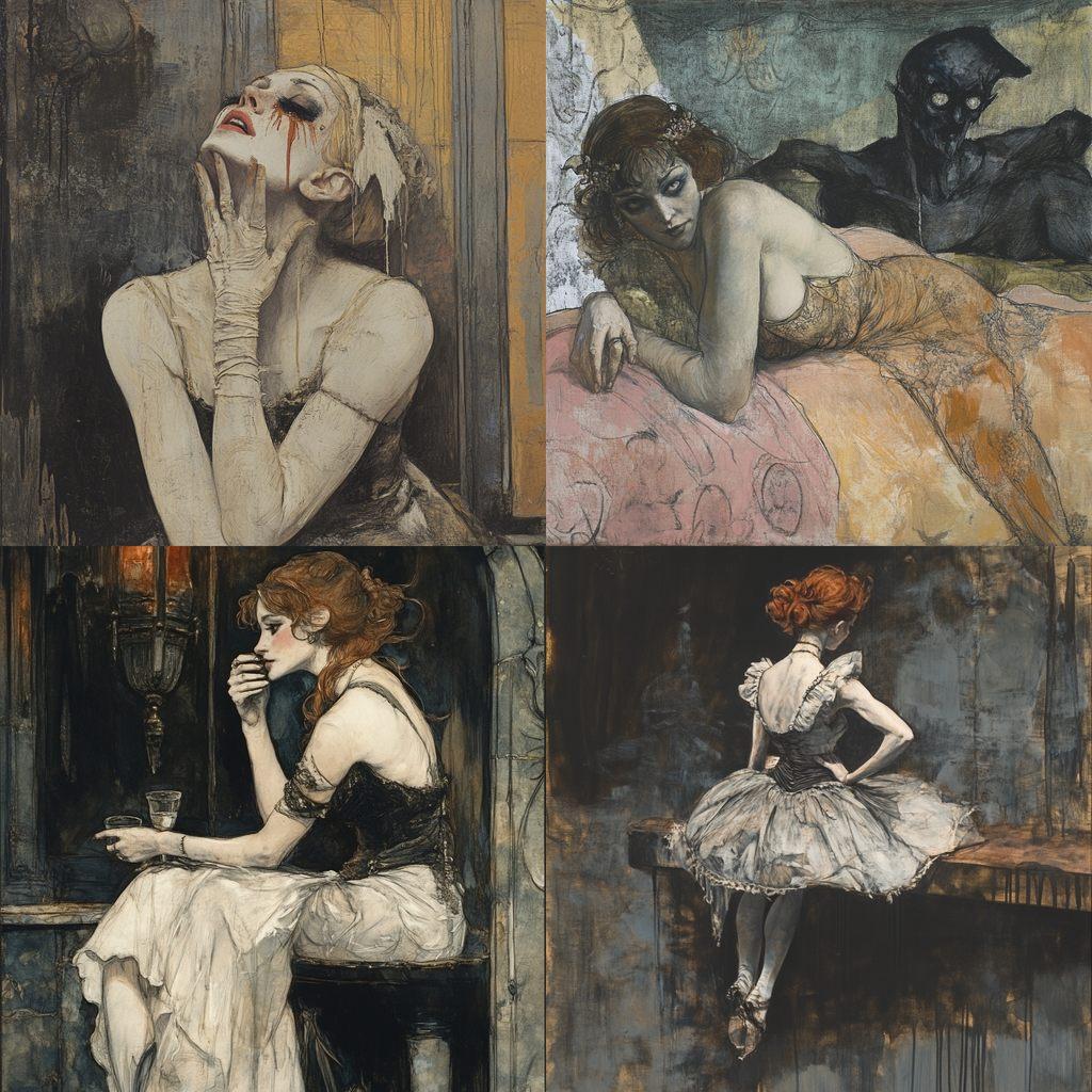 Felicien Rops style, Midjourney V6.1, render 1 of 4