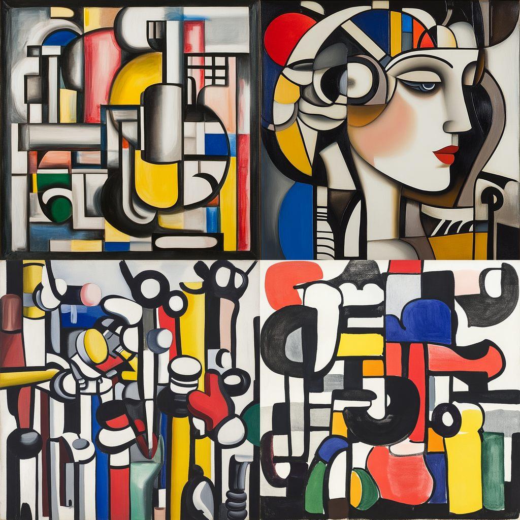 Fernand Leger style, Midjourney V6.1, render 1 of 4