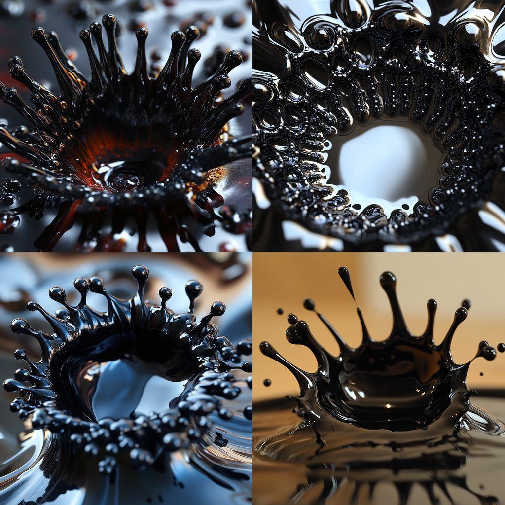 Ferrofluid style, Midjourney V6.1, render 1 of 4