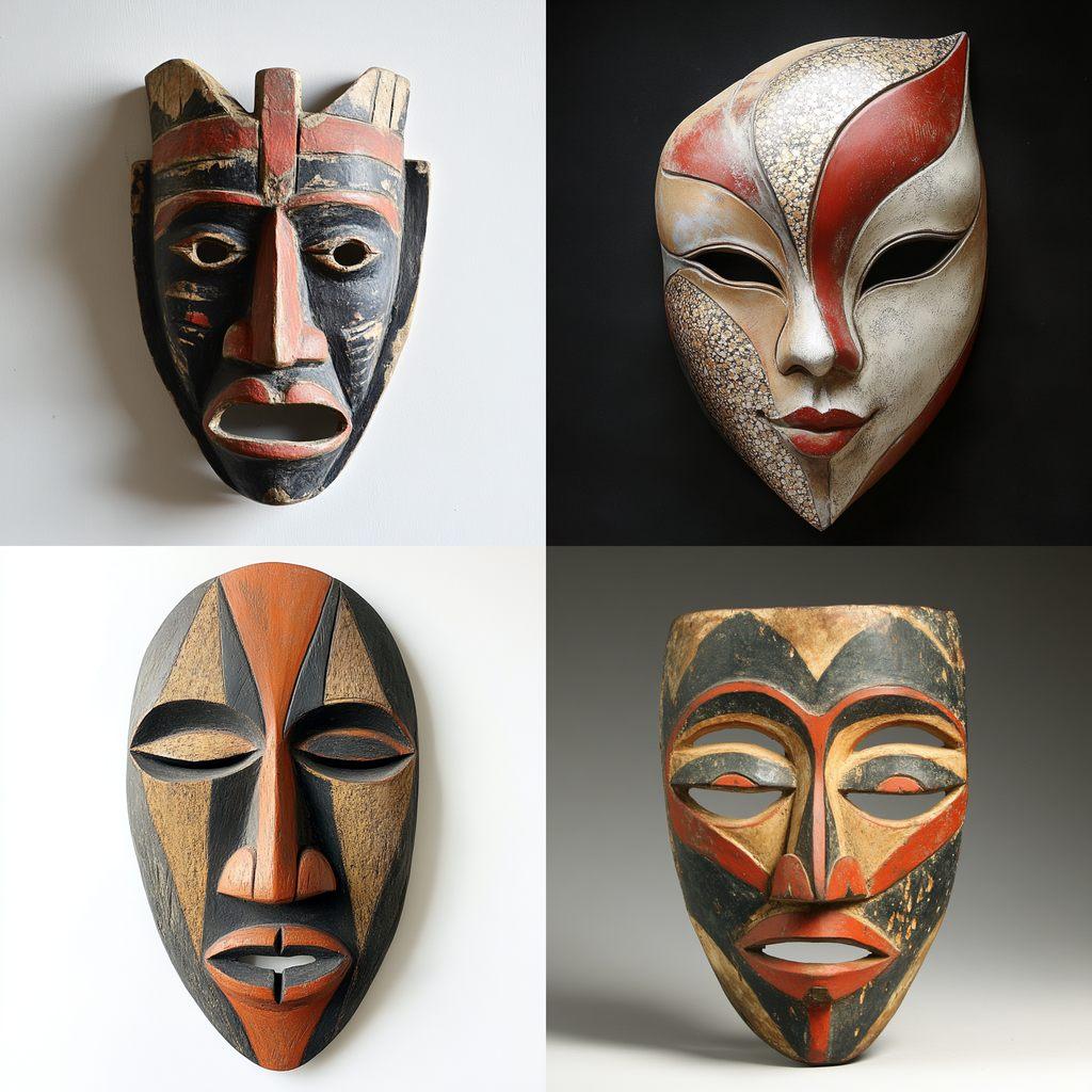 Festima mask style, Midjourney V6.1, render 1 of 4