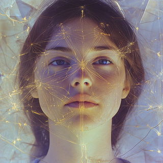 Inkwater Mythome style, Midjourney V6.1: photographic portrait of female protagonist