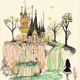 Sootographia style, Midjourney V6.1: retro fairy-tale illustration