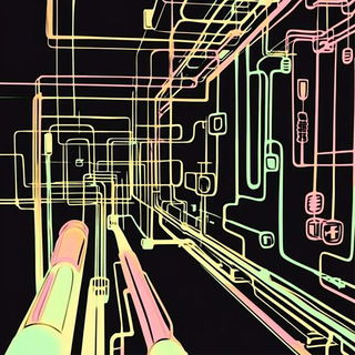 Sootographia style, Midjourney V6.1: technical infrastructure blueprint schematics