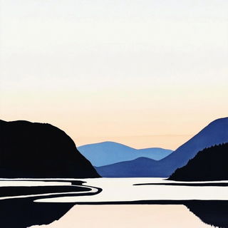 Elephantopter Almanac style, Midjourney V6.1: realistic landscape photograph of quiet dawn