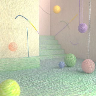 Flamecoil Embroidery style, Midjourney V6.1: abstract 3D render